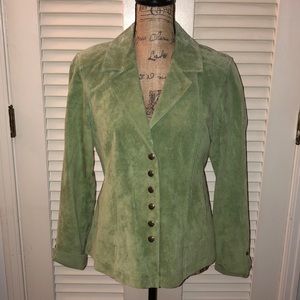 Live a Little Green Suede Leather Jacket